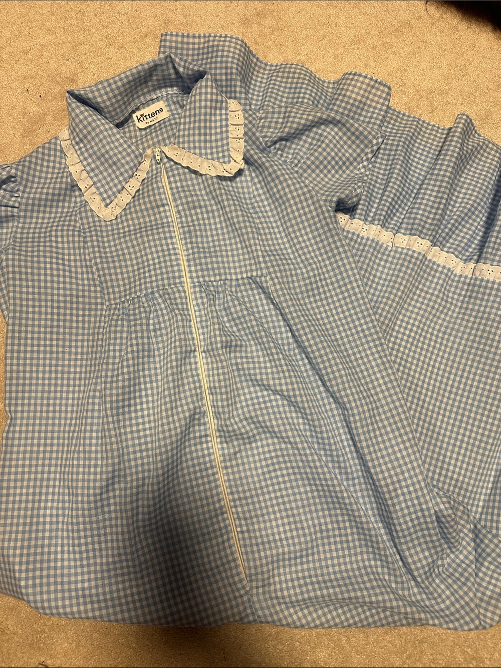 Vintage Kittens by Katz gingham house dress